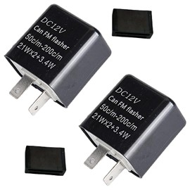 MAEZOE 2-Pack 12V Speed Adjustable 2 Pin LED Electronic Flasher Relay Fix for Motorcycles and Cars Turn Signal Hyper Flash Relay