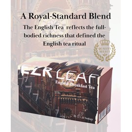 EZR Leaf English Breakfast Premium Whole Leaf Ceylon Black Tea, 20 counts 2.1 Once, Rich Flavor & Bold Aroma Blend, A Morning Ritual in Every Cup