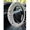 Hosootan Crochet Car Steering Wheel Cover,Sunflower Seatbelt Cover,Women Car Accessories