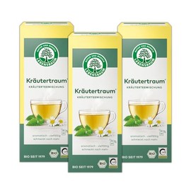 LEBENSBAUM 3 x Kräutertraum, Organic Herbal Tea Blend, Various and Aromatic, 8 Herbs, Melissa, Peppermint, Fennel, Loose, 3 x 50 g