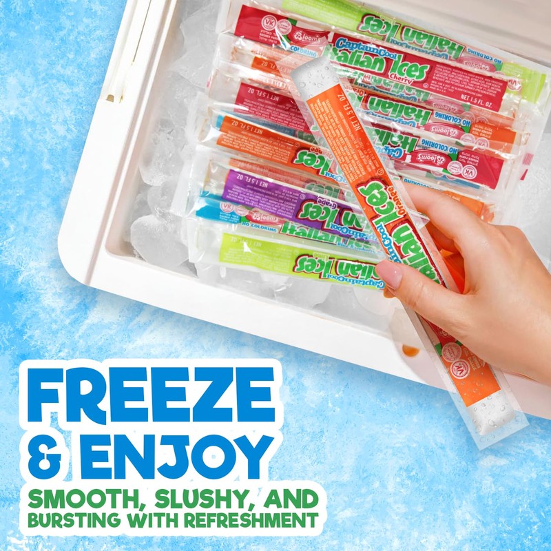 Clear Italian Ice Freeze Pops, 10 Count Freeze Pops Bulk