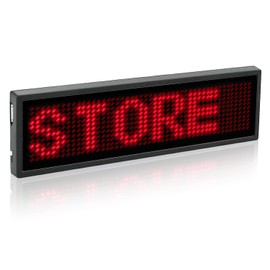 Red Programmable Scrolling SMD LED Name Badge,11x44 Pixels, Support Multi-language,for Advertising Promotions