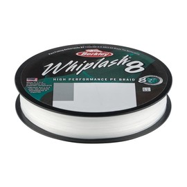 Berkley Whiplash® 8 Braided Fishing Line – Ultra-Strong, 100% PE Fiber, 8-Carrier Braid for Superior Casting & Abrasion Resistance, Freshwater & Saltwater, Crystal, 0.28 mm, 104 lb|47.1 kg, 164yd|150m