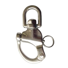 Sunload Snap Shackle with Swivel Eye, Cast Stainless Steel V4A AISI 316 Rustproof (120 mm)