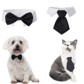 CAVLA Pet Bow Tie Adjustable Pet Neck Tie Costume Formal Dog at Wedding Bowtie, Pets Formal Necktie Tuxedo Bow Tie, for Collar for Small Dogs and Cats Puppy Grooming Ties Party Accessories