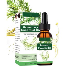 Aceite Esencial de Romero para Cabello 100% Puro Orgánico para el Cuidado de la Piel , Cejas, Pestañas, Barba - Nutre el cuero cabelludo