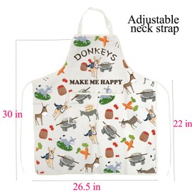 BNQL Donkey Apron Donkey Gifts for Donkey Lovers Donkeys Make Me Happy Apron Donkey Farmer Animal Gifts Funny Donkey Apron