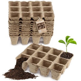 KADAX Peat pots, cultivation pots, degradable cultivation pots, seedlings cultivation plates, organic pot, cultivation pot, paper pots, growth plugs, fibre pots (10, rectangular)