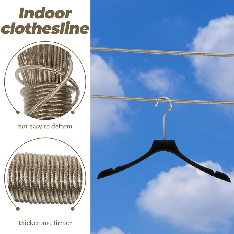 ULTECHNOVO Washing Line Rope Steel Core Laundry Clothes Lines Thick