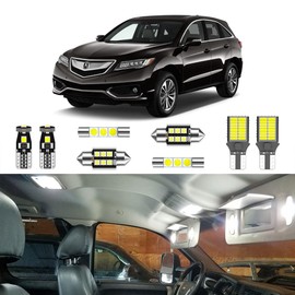 LIGHSTA 12PCS Super Bright White LED Interior Light Kit Package for Acura RDX 2013 2014 2015 2016 2017 2018 + License Plate Lights and Install Tool
