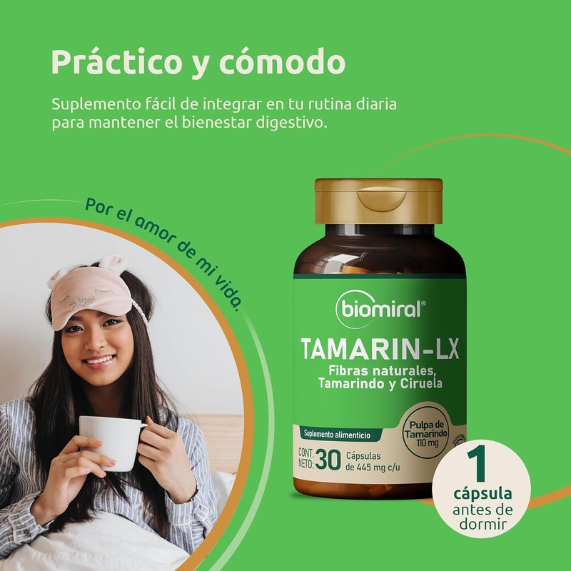 Biomiral Tamarin+LX Laxative Supplement - Natural Tamarind & Plum Fiber