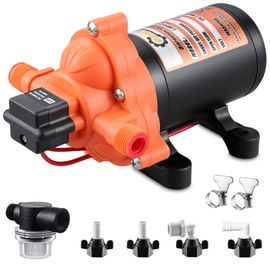 RV Water Pump, 12V Diaphragm Water Pump, 4.5GPM, 50PSI, Self-Priming Pump for RV, Boat, and Home Use, 1/2” MNPT Connection