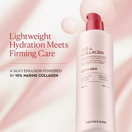 The Face Shop Pomegranate & Collagen - Emulsión Facial de Granada y Colágeno, 140 ml - Loción reafirmante con efecto lifting y glow - K-beauty coreano original para elasticidad y volumen