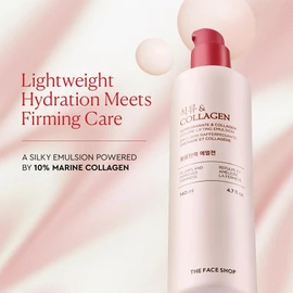 The Face Shop Pomegranate & Collagen - Emulsión Facial de Granada y Colágeno, 140 ml - Loción reafirmante con efecto lifting y glow - K-beauty coreano original para elasticidad y volumen