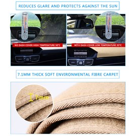 HanLanKa Dashboard Cover Dash Cover Mat Pad Custom Fit for Ford Ranger 1995-2011,Ford Explorer 1995-2001 and Mazda B2300 B2500 B3000 B4000 1995-2008(Beige)