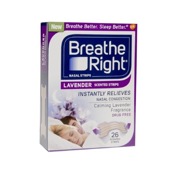 Breathe Right Nasal Strips, Lavender 26 ea