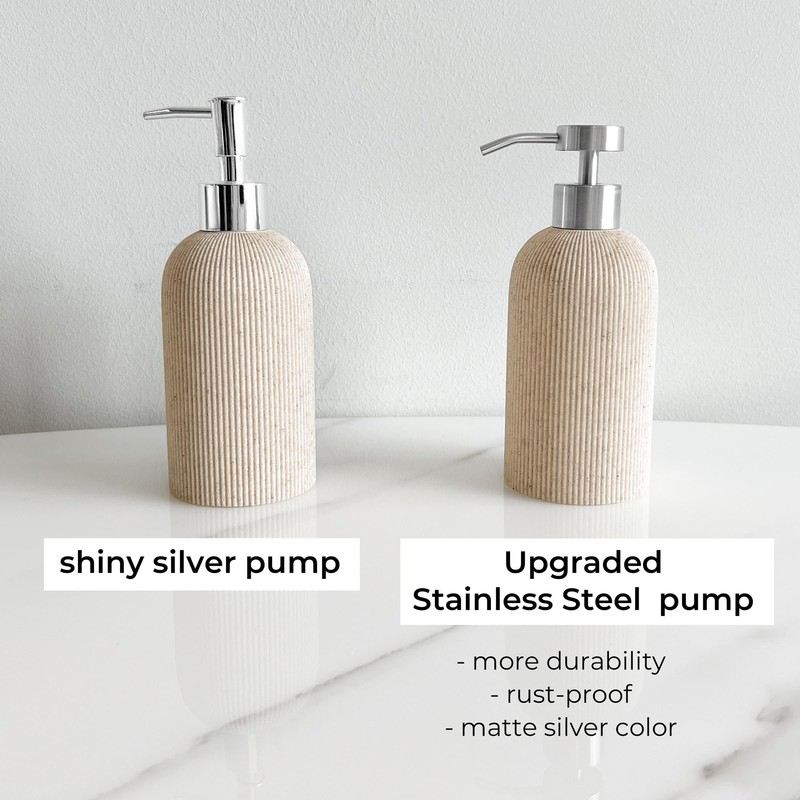 Lunestella Elegant Boho Beige Hand Soap Dispenser with Stainless Steel
