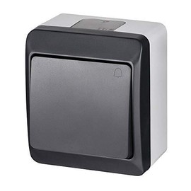 ELEKTRO-PLAST HERMES Surface-mounted bell push IP44 Water-resistant Anthracite Grey