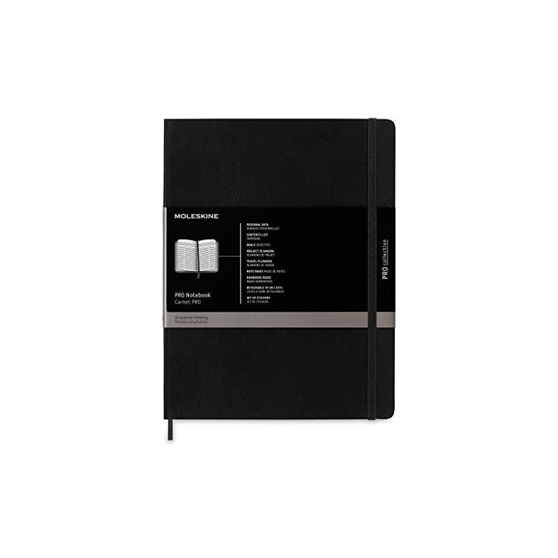 Moleskine Professional Notebook, XL, Black, Soft Cover (7.5 X 9.75)