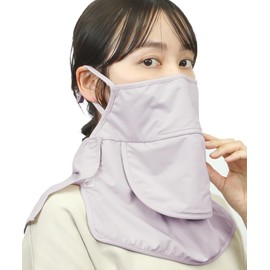 [Ｌｏｏ＆ｃ] ルーアンドシー UVカット フェイスカバー UPF50+ 遮光100％ 接触冷感 紫外線対策マスク 息苦しくない フェイスマスク ひんやり クール ネックカバー ネックガード つける日傘 日焼け防止 花粉症対策 布マスク【フリー-ピンクベージュ】