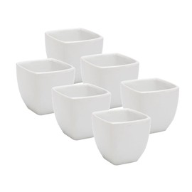 IMPULSE! Miso White Porcelain Condiment Server - Set of 6 for Nuts, Yogurt, Sauces, and Condiments