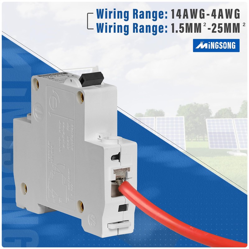 MINGSONG DC Solar Panels Disconnect Switch 10 Amp Solar Shut