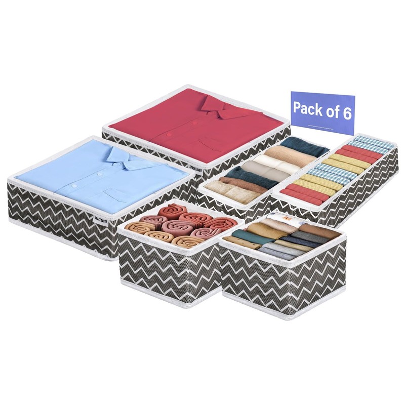 A406 6 Foldable Drawer Organiser Set 6 Storage Box Organiser