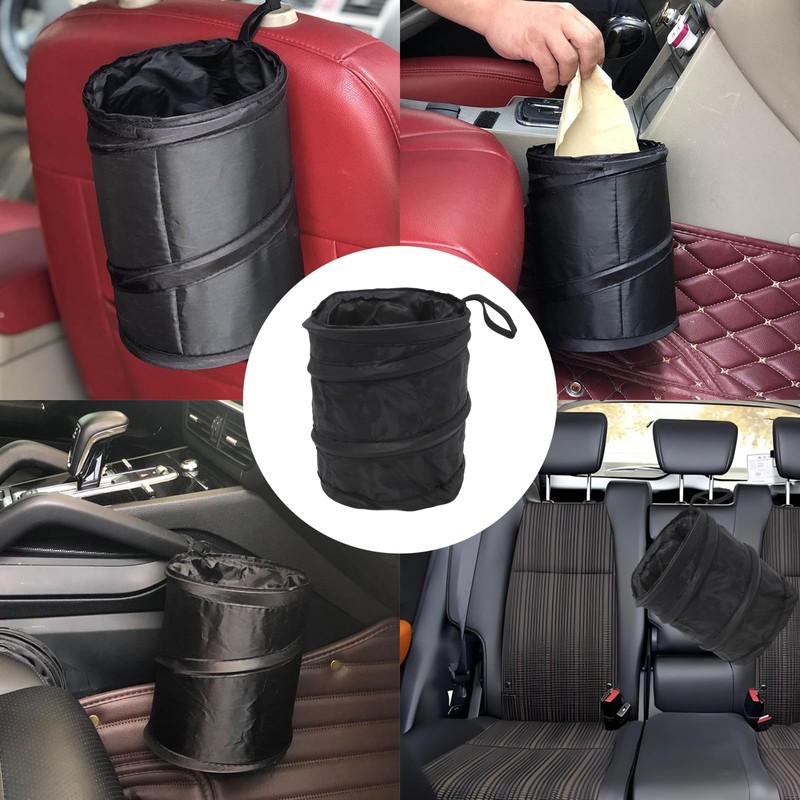 JAKOUE 2 Pack Collapsible Car Trash Can, Mini Pop-Up Waterproof