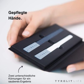 TYROLIT High-Quality Nail Files Set of 2 with Case - Nail File for Gel and Natural Nails - Durable Ceramic Nail Files in Elegant Case for Smoothing and Sealing