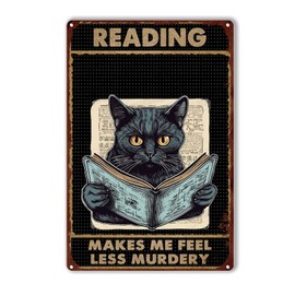 Retro Style Metal Tin Sign Reading Makes Me Feel Less Murdery Home Office Decorations 8x12inch