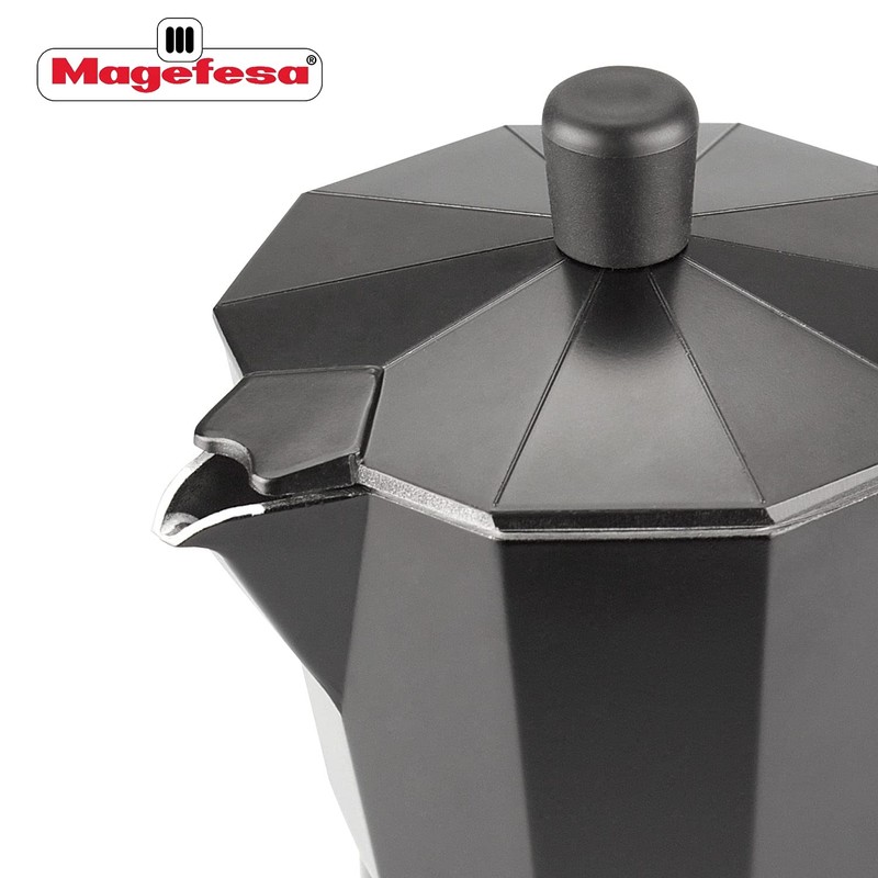 MAGEFESA 01PACFKEB03 Kenia Noir Kaffeemaschine, 3 Tassen, aus emailliertem Aluminium,