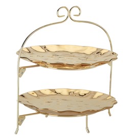 Certified International Gold Coast 2 Tier Rack with 11" Plates, 13.25" x 13.25" x 11"
