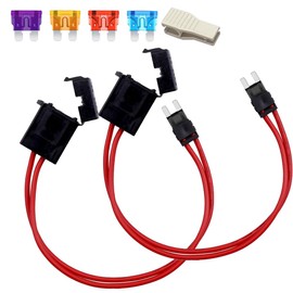 Gebildet 2pcs 12-24V 16 AWG Specialized Car Fuse Holder Connector Small Blade Type Fuse Holder for Fusebox Panels with 4pcs Blade fuse(3/5/10/15Amp)