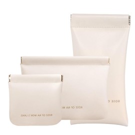 OULIGET Small Purse Makeup Bag for Women,Elastic Open Close Storage Bag Mini Travel Storage Bag,Waterproof Organizer Pouch for Lipstick Cosmetics Headphones Jewelry,3 Pieces, White, Purse Makeup Bag