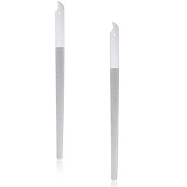2PC 8 Diamond Dust Nail File - Stainless Steel Nail Dresser-9INCH(Bent)