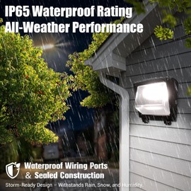 SLAclite LED Wall Pack Light 75/65/50W with Dusk-to-Dawn Sensor, 11250 LM 6000/5000/4000K LED Security Flood Lighting, 120V Outdoor Wall Lights for Parking Lots|Warehouses|Factories|Yard