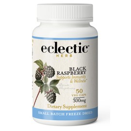 ECLECTIC INSTITUTE ECLECTIC INSTITUTE Raw Fresh Freeze-Dried Non-GMO Black Raspberry | Nutrient Dense & Anthocyanin-Rich | 50 CT (300 mg)