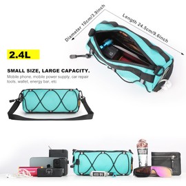 Rhinowalk Bike Handlebar Bag Bicycle Front Bag Shoulder Bag Storage Bag with Shoulder Strap for Road Mountain Bike Cycling Travel (Lake Blue)