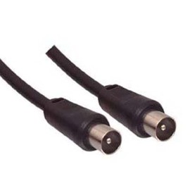 Aptii Coaxial TV Aerial Cable Plug to Plug Fly Lead Black 1m