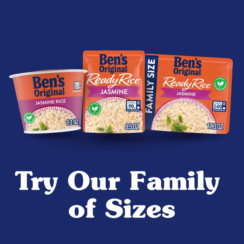 BEN'S ORIGINAL Jasmine Rice Single Serve Cup, Snack or Side,