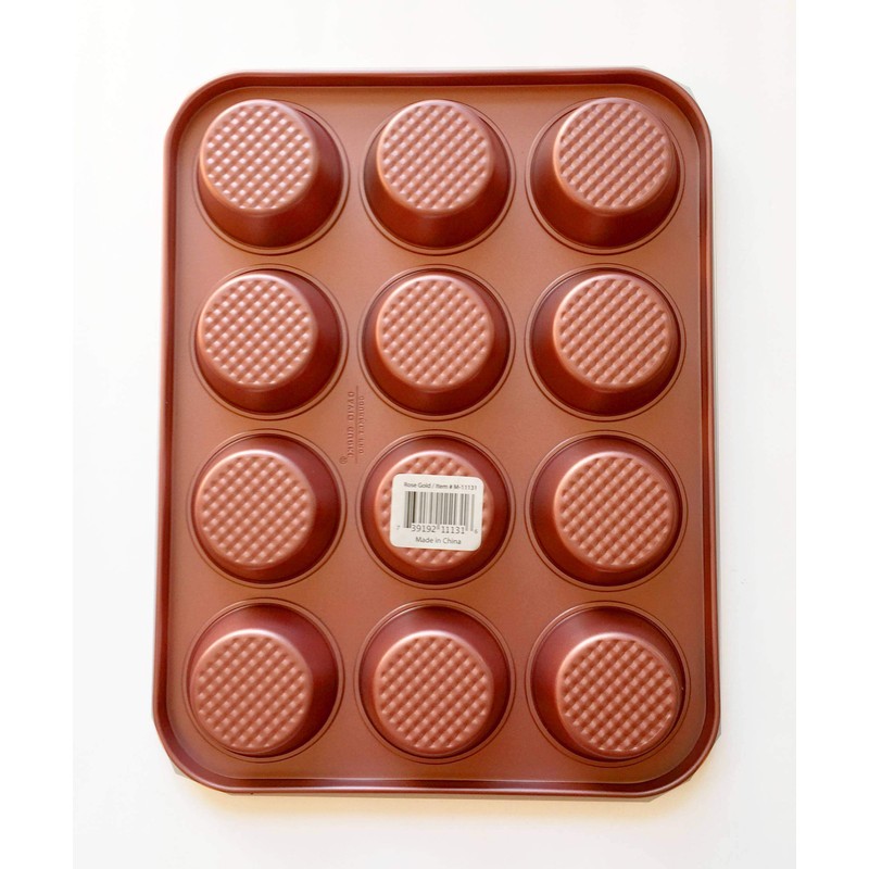 Alitaver David Burke Kitchen Commerical Weight 12 Cup Muffin Rose