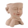 Men Face Flower Pot Hand Painting Resin Men Head Flowerpot