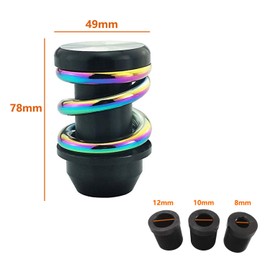 Lunsom Aluminium Shift Knob Spring Metal Car Gear Stick Lever Shifting Handle Head Fit Most Manual Automatic Transmission Vehicles (Colorful Spring&Black)