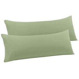 PiccoCasa Body Pillow Cover with Envelope Closure, Set of 2 Pillow Case for Long Bolster Pillow, Soft Microfiber Body Pillow Covers Sage 50 x 180cm/ 6ft