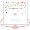 happymaker - Rosenquarz Armband Damen, handgemacht Edelstein Wickelarmband rosa mit