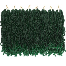 8 Packs Short Faux Locs Crochet Hair 120 Strands 12Inch Soft Locs wavy Dreadlocks Crochet Braids Natural Black Pre-Looped Crochet Hair for Women (TGreen, 12 Inch (Pack of 8))