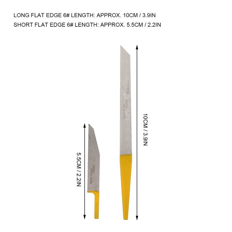 2pcs 6# Long &amp; Short Flat Edge Jewelry Engraving Handpiece