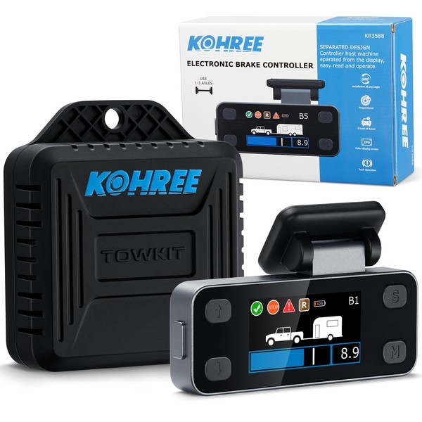 Kohree Upgraded Trailer Brake Controller Kit, Split Design, LCD Screen,