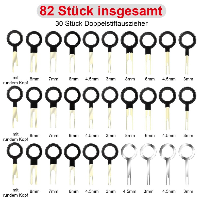 Wjelet 82 Pcs Car Terminal Harness Pin Remover Tool Harness
