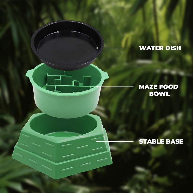 Bearded Dragon Tank Accessories, Reptile Maze Food Bowl and Water
